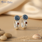 Load image into Gallery viewer, Pendientes de piedra azul en plata 925 | Joyas llamativas para mujer