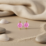 将图像加载到图库查看器中, Pink Gemstone Stud Earrings | gold plating Plated Jewelry for Women