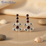 Load image into Gallery viewer, 925 Silver Garnet Drop Earrings for Women | Dangle Earrings