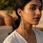 将图像加载到图库查看器中, 925 Silver Green Gemstone Drop Earrings for Women | Gift Jewelry