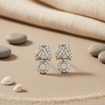 将图像加载到图库查看器中, Silver Cubic Zirconia Earrings for Women | Statement Jewelry