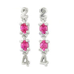 将图像加载到图库查看器中, Silver 24 Earrings with Pink Gemstones | Women's Jewelry Gift