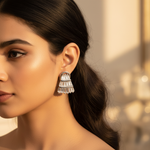 Load image into Gallery viewer, Silver Baguette Cut Stud Earrings for Women | Daily Wear Jewelry