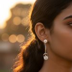 将图像加载到图库查看器中, 女士银色立方氧化锆水滴耳环 | 垂坠式首饰