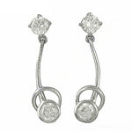 将图像加载到图库查看器中, Silver Cubic Zirconia Drop Earrings for Women | Dangle Jewelry