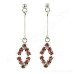 将图像加载到图库查看器中, Silver Rhombus Drop Earrings with Pink Gemstones | Women's Jewelry