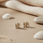 将图像加载到图库查看器中, 925 Silver Citrine Stud Earrings | Square Cut | Women's Gift