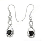 Load image into Gallery viewer, 925 Silver Black Heart Drop Earrings for Women | Gift