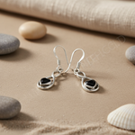 Load image into Gallery viewer, 925 Silver Black Heart Drop Earrings for Women | Gift
