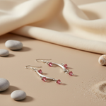 将图像加载到图库查看器中, 925 Silver Pink Crystal Earrings for Women | Dangle Jewelry
