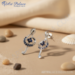 Load image into Gallery viewer, 925 Silver Sapphire Flower Stud Earrings for Women | Gift