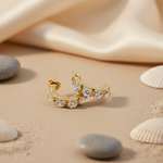 将图像加载到图库查看器中, gold plating Hoop Cubic Zirconia Earrings for Women | Dainty Jewelry