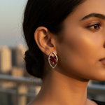 将图像加载到图库查看器中, Silver Ruby Stud Earrings for Women | Gemstone Jewelry Gift
