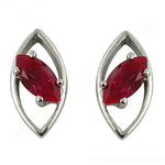 将图像加载到图库查看器中, Silver Ruby Stud Earrings for Women | Gemstone Jewelry Gift