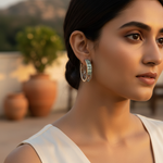 Load image into Gallery viewer, 925 Silver Green Gemstone Hoop Earrings for Women | Gift