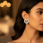 Load image into Gallery viewer, Pendientes de plata con forma de corazón y diamantes | Pendientes de diamantes flotantes