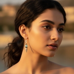 将图像加载到图库查看器中, 925 Silver Blue Gemstone Dangle Earrings | For Women