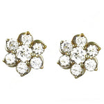 将图像加载到图库查看器中, gold plating Diamond Flower Stud Earrings | Women's Floral Jewelry