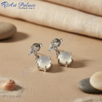 Load image into Gallery viewer, 925 Silver Moonstone Stud Earrings for Women | Dainty Jewelry