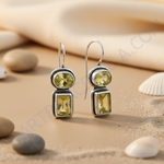 将图像加载到图库查看器中, 925纯银黄水晶宝石耳环 | 女士珠宝礼品