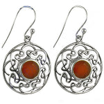 将图像加载到图库查看器中, 925 Silver Carnelian Earrings | Celtic Knot Design for Women