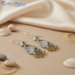 将图像加载到图库查看器中, 925纯银黄水晶吊坠耳环(女士款)| 礼品首饰