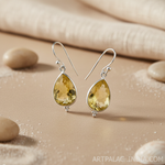 将图像加载到图库查看器中, 925 Silver Citrine Teardrop Earrings for Women | Gemstone Jewelry