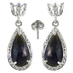 Load image into Gallery viewer, 925 Silver Sapphire Teardrop Earrings for Women | Gift Jewelry