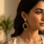 Load image into Gallery viewer, Gold Sapphire Teardrop Earrings for Women | Gemstone Jewelry