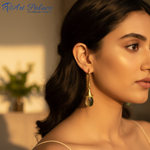 Load image into Gallery viewer, Gold Green Amethyst Dangle Earrings for Women | Gift Jewelry