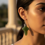 Load image into Gallery viewer, Green Jade Drop Earrings | 925 Sterling Silver | Gift for Her
