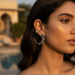 将图像加载到图库查看器中, 925 Silver Flower Leaf Hoop Earrings for Women | Gift