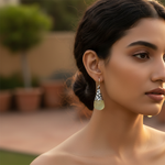 Load image into Gallery viewer, 925 Silver Green Quartz Drop Earrings for Women | Dangle Earrings