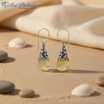 Load image into Gallery viewer, 925 Silver Green Quartz Drop Earrings for Women | Dangle Earrings