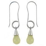 Load image into Gallery viewer, Silver Drop Earrings with Green Gemstones | For Women