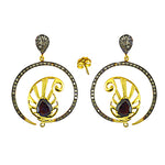 Load image into Gallery viewer, gold plating Filigree Garnet Earrings for Women | Statement Jewelry