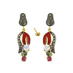 Load image into Gallery viewer, gold plating Dangle Earrings with Multicolor Gemstones | Luxury Earrings