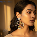 Load image into Gallery viewer, Gold Gemstone Drop Earrings for Women | Statement Jewelry