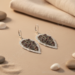 将图像加载到图库查看器中, 925 Silver Garnet Drop Earrings for Women | Leaf Design
