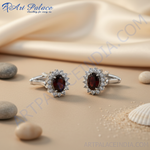 Load image into Gallery viewer, Silver Garnet Cufflinks | Sterling Silver Jewelry | Gift for Men