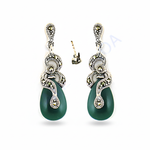 Load image into Gallery viewer, 925 Silver Green Stone Earrings for Women | Dangle Earrings