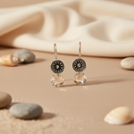 将图像加载到图库查看器中, 银色水晶圆盘耳坠 | 女士珠宝礼品