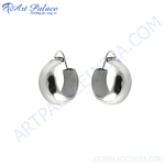 Load image into Gallery viewer, Silver chunky tube hoop earrings. Silver earrings for women.