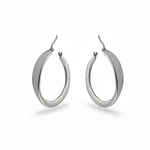 Load image into Gallery viewer, Silver Oval Hoop Earrings for Women | Dainty Minimalist Jewelry