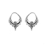 Load image into Gallery viewer, Silver Hoop Earrings | Tribal Design | For Women