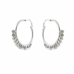 Load image into Gallery viewer, 925 Silver Disc Hoop Earrings for Women | Dangle Jewelry