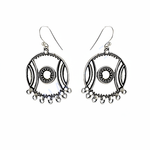 Load image into Gallery viewer, 925 Silver Circle Dangle Earrings for Women | Statement Jewelry