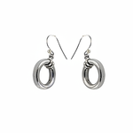 Load image into Gallery viewer, Silver Oval Hoop Earrings for Women | Dangle Earrings
