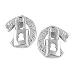 将图像加载到图库查看器中, 925 Silver Padlock Stud Earrings | Cubic Zirconia | For Women