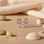 将图像加载到图库查看器中, 925 Silver Cubic Zirconia Key Earrings for Women | Dazzling Jewelry